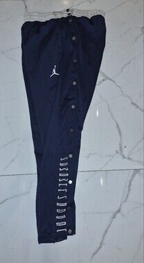 Jordan Navy Popper Snap Away Track Pants with White Jumpman